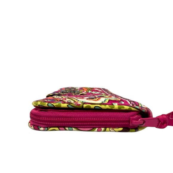 Vera Bradley Women's Cotton RFID Turnlock Wallet - Pink Swirls - Picture 7 of 12